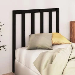Tete de lit Noir 95x4x100 cm Bois massif de pin