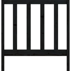 Tete de lit Noir 95x4x100 cm Bois massif de pin