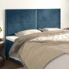 Tetes de lit 4 pcs Bleu fonce 100x5x78/88 cm Velours