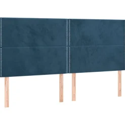 Tetes de lit 4 pcs Bleu fonce 100x5x78/88 cm Velours