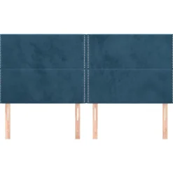 Tetes de lit 4 pcs Bleu fonce 100x5x78/88 cm Velours