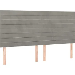 Tetes de lit 4 pcs Gris clair 80x5x78/88 cm Velours