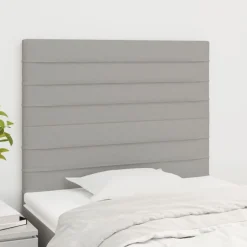 Tetes de lit 2 pcs Gris clair 80x5x78/88 cm Tissu