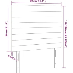 Tetes de lit 2 pcs Gris clair 80x5x78/88 cm Tissu