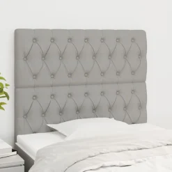 Tetes de lit 2 pcs Gris clair 100x7x78/88 cm Tissu