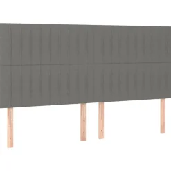 Tetes de lit 4 pcs Gris fonce 100x5x78/88 cm Tissu