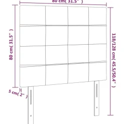 Tetes de lit 2 pcs Gris fonce 80x5x78/88 cm Velours