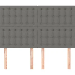 Tetes de lit 4 pcs Gris fonce 72x5x78/88 cm Tissu