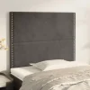 Tetes de lit 2 pcs Gris fonce 90x5x78/88 cm Velours