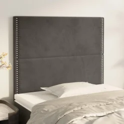 Tetes de lit 2 pcs Gris fonce 90x5x78/88 cm Velours