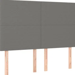 Tetes de lit 4 pcs Gris fonce 72x5x78/88 cm Tissu