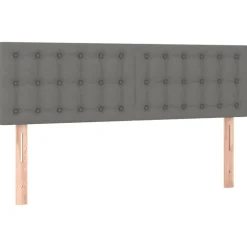 Tetes de lit 2 pcs Gris fonce 72x5x78/88 cm Tissu