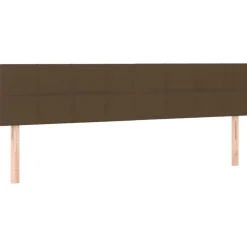 Tetes de lit 2 pcs Marron Fonce 90x5x78/88 cm Tissu