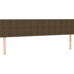 Tetes de lit 2 pcs Marron Fonce 90x5x78/88 cm Tissu