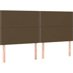 Tetes de lit 4 pcs Marron fonce 100x5x78/88 cm Tissu