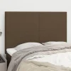 Tetes de lit 4 pcs Marron fonce 72x5x78/88 cm Tissu