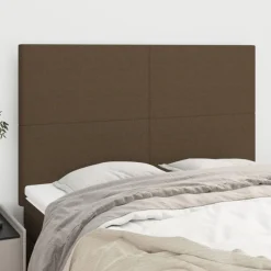 Tetes de lit 4 pcs Marron fonce 72x5x78/88 cm Tissu