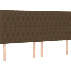 Tetes de lit 4 pcs Marron Fonce 100x7x78/88 cm Tissu