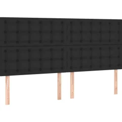 Tetes de lit 4 pcs Noir 100x5x78/88 cm Similicuir