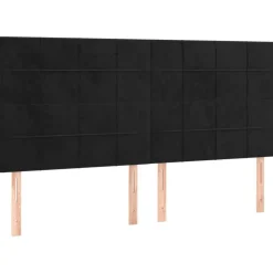 Tetes de lit 4 pcs Noir 100x5x78/88 cm Velours