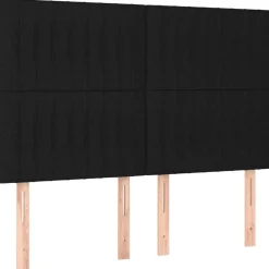 Tetes de lit 4 pcs Noir 72x5x78/88 cm Tissu