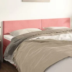 Tetes de lit 2 pcs Rose 100x5x78/88 cm Velours