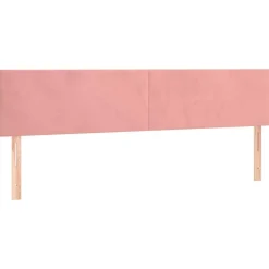 Tetes de lit 2 pcs Rose 100x5x78/88 cm Velours