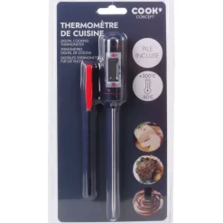 Thermomètre de cuisine digital noir et rouge