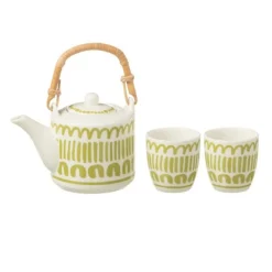 Théière & 2 tasses Design Lignes Fiesta Sud 16cm Vert