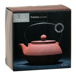 Théière en fonte Doty avec anse - Rouge