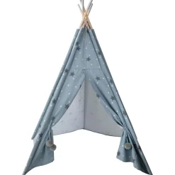 Tipi Déco Enfant à 5 Pieds avec Pompons Argent