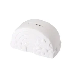 Tirelire à Peindre Arc-en-Ciel 14cm Blanc