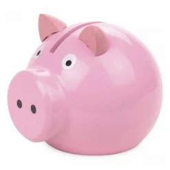 Tirelire cochon rose en bois