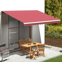 Tissu de remplacement pour auvent Bordeaux rouge 4,5x3 m