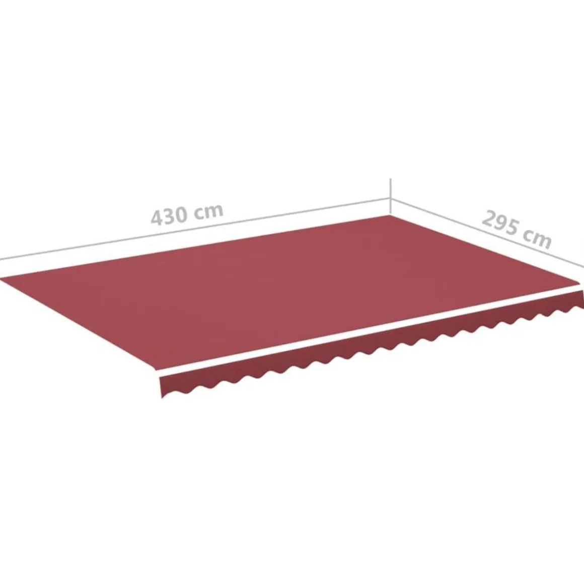Tissu de remplacement pour auvent Bordeaux rouge 4,5x3 m