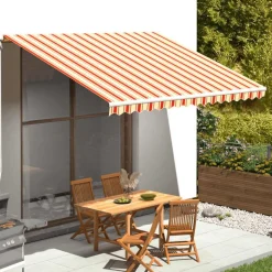 Tissu de remplacement pour auvent Jaune et orange 4x3 m