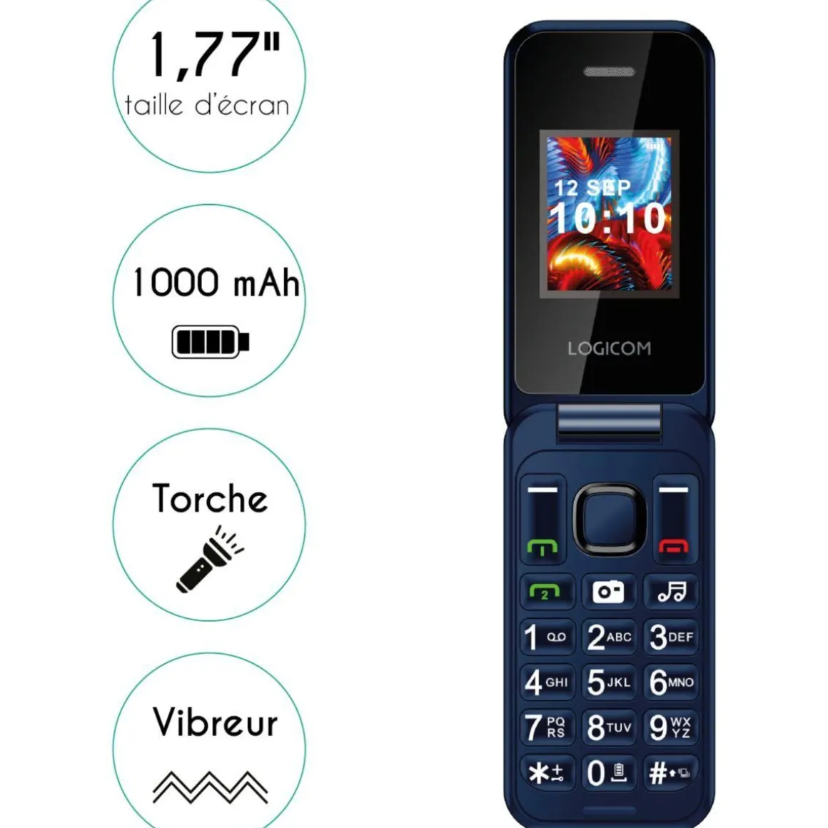 Téléphone portable Fleep 450 Bleu 4G