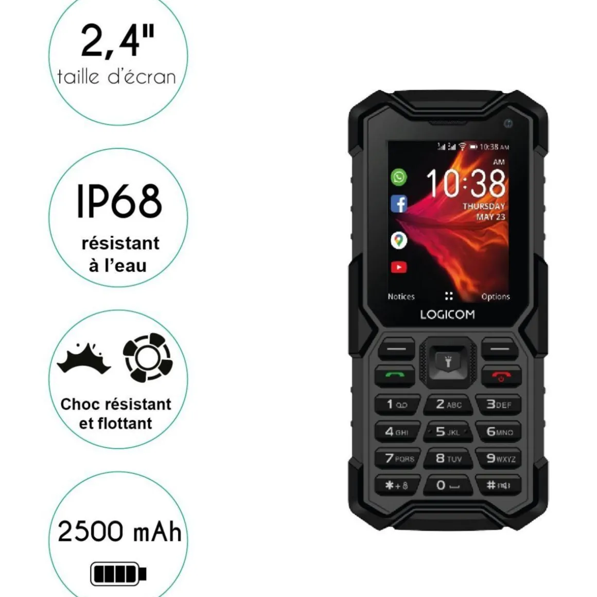 Téléphone portable Xtrem 40 Pro Noir 4G