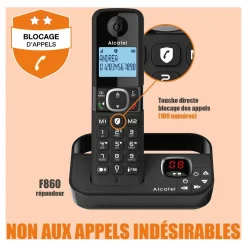 Téléphone sans fil F860 Voice Trio Noir