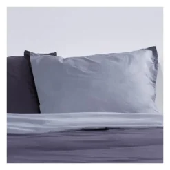 TODAY Parure de lit Coton 2 personnes - 240x260 cm - Bicolore Gris Noa