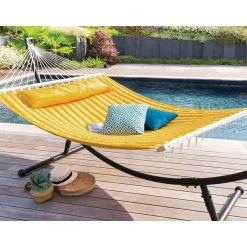 Toile de hamac matelassé jaune moutarde Akio - Hespéride