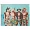 Toile Imprimée Chiens en Short 90x120cm Multicolore