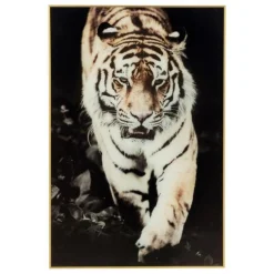 Toile Imprimée Tigre 80x120cm Noir & Or