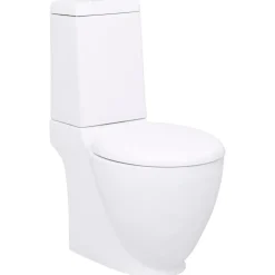 Toilette en ceramique ecoulement d'eau a l'arriere blanc