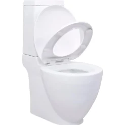 Toilette en ceramique ecoulement d'eau a l'arriere blanc