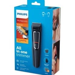 Tondeuse barbe et cheveux 8-en-1 sans fil Multigroom series 3000 - Noir