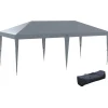 Tonnelle barnum de jardin pop-up pliant 5,85L x 2,95l x 2,7H m sac inclus acier époxy oxford haute densité gris