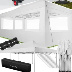 Tonnelle pliable 3x6 m avec 4 parois