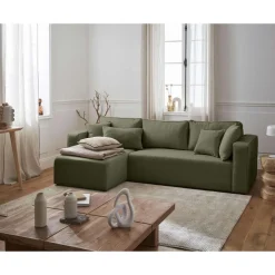 Topaze - canapé d'angle réversible - 4 places - convertible avec coffre - en tissu