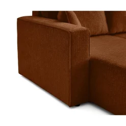 Topaze - canapé panoramique en u - 7 places - convertible avec coffre - en tissu velours relief